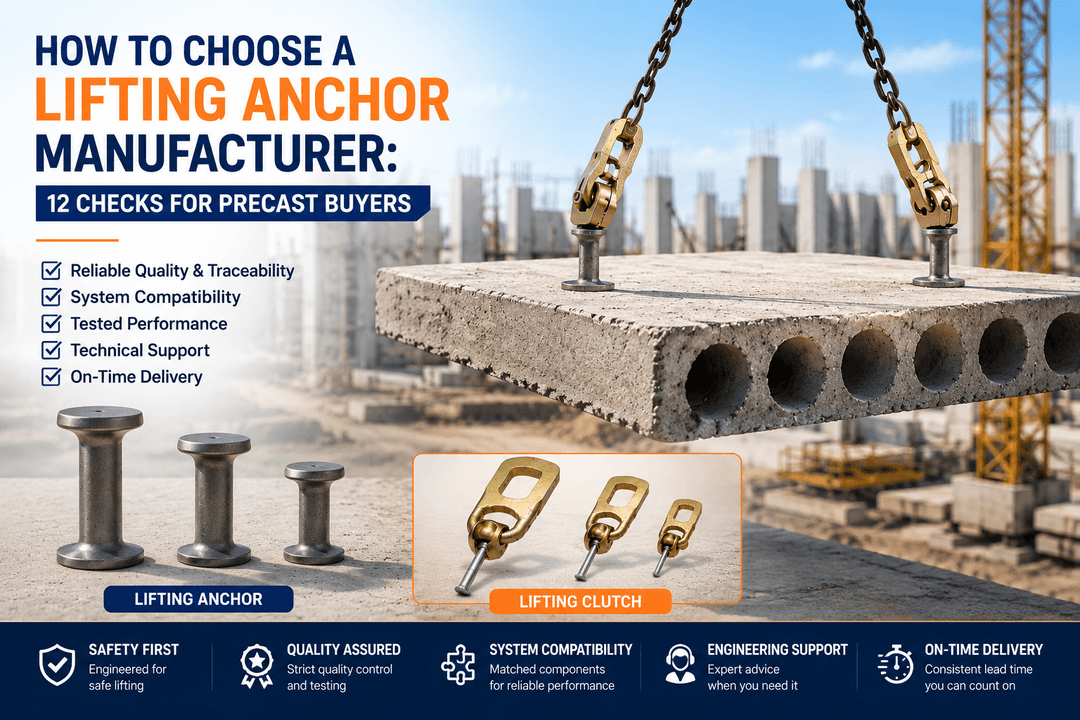 How to Choose a Lifting Anchor Manufacturer: 12 Checks for Precast Buyers